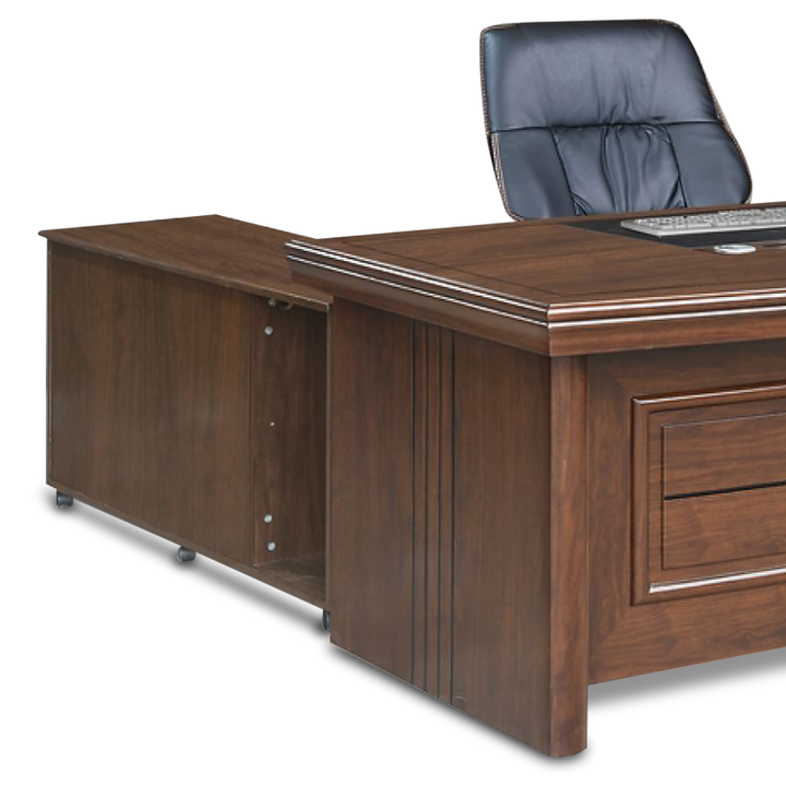 WINDSOR Director Table with Side Cabinet and Pedestal