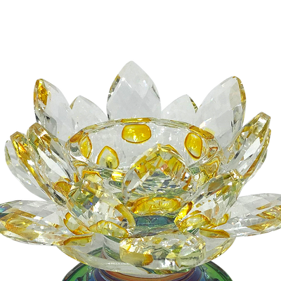 CRYSTAL Glass Lotus Candle Holder