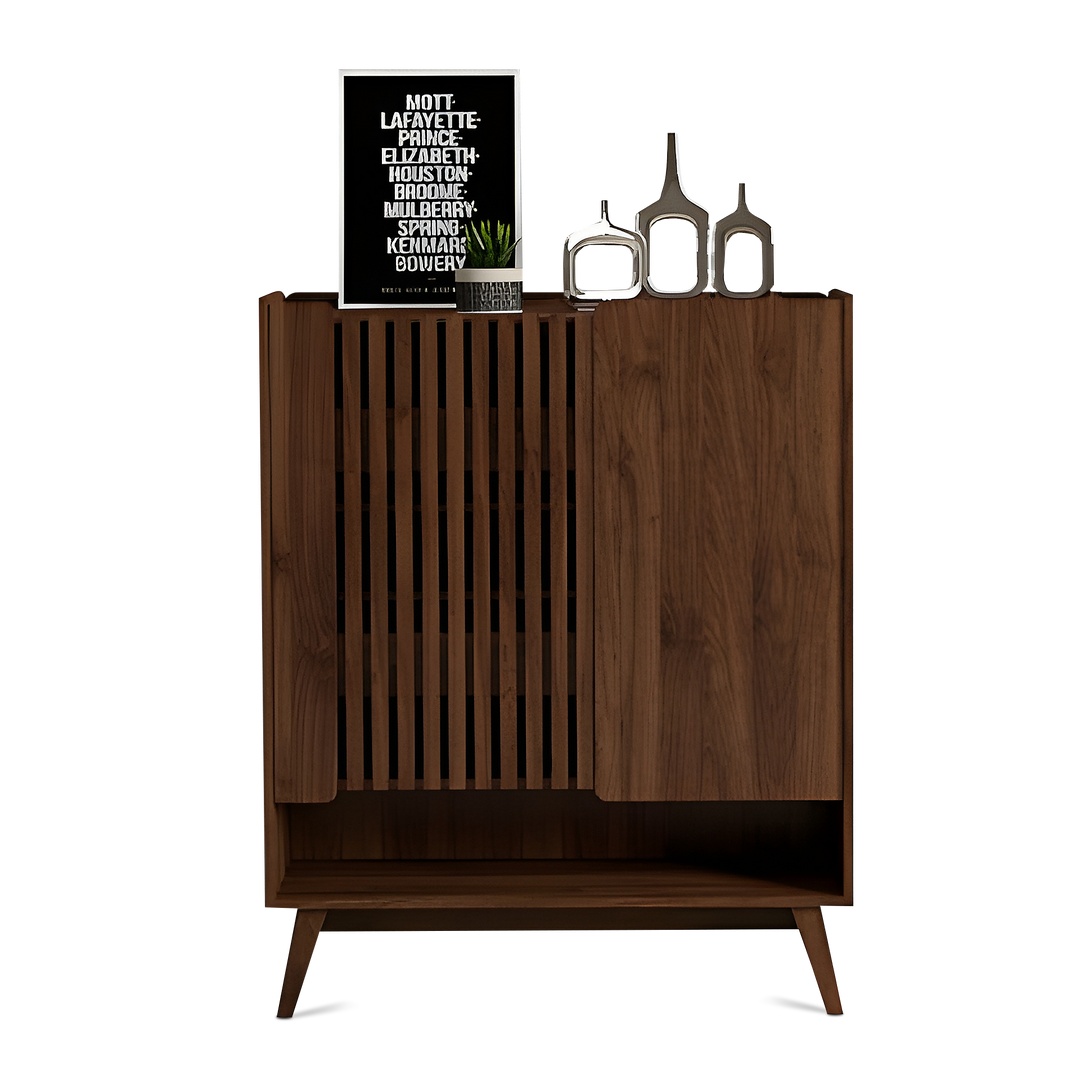 ZEBULON Shoes Cabinet Dark Walnut