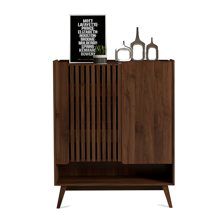 ZEBULON Shoes Cabinet Dark Walnut