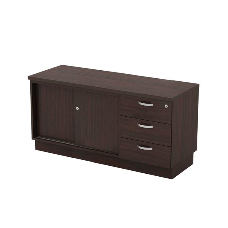 QUUPA Low Cabinet with Fixed 3D Pedestal & Sliding Door