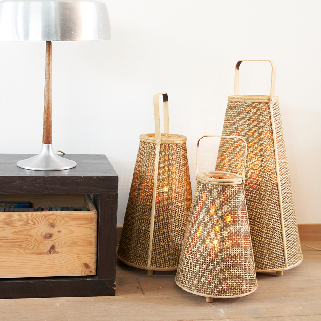 WEB Wicker Decor Lantern